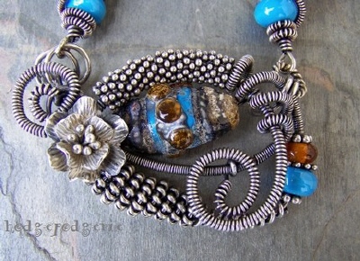 Native Dance Lampwork and Sterling Silver Necklace