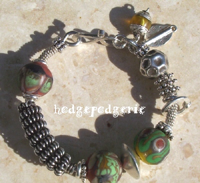 The Gobi Lampwork and Silver Bangle